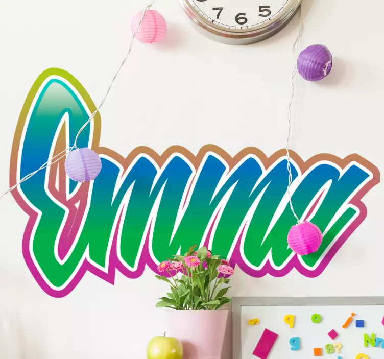 Colorful graffiti girl name urban sticker - TenStickers