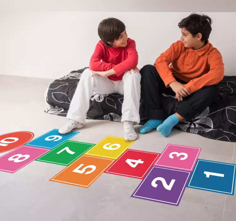 Colourful hopscotch floor sticker - TenStickers