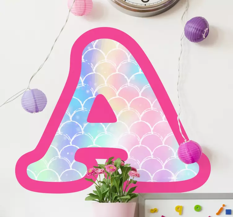 Colorful initial letter wall sticker for kids - TenStickers