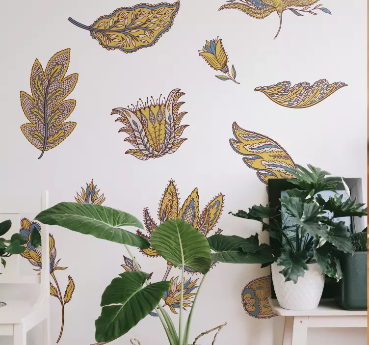 Colorful Leaf Arrangement wall sticker - TenStickers