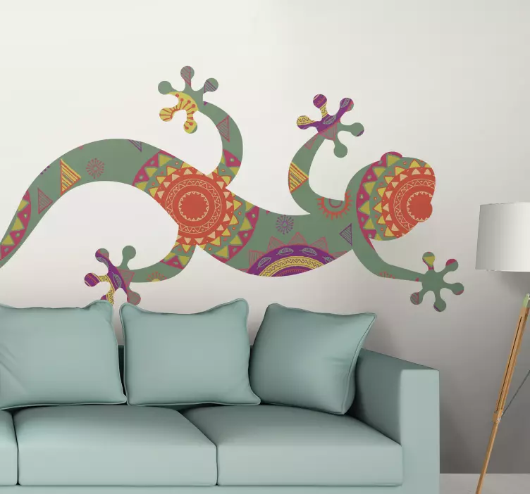 Colorful Lizard Pattern living room wall sticker - TenStickers