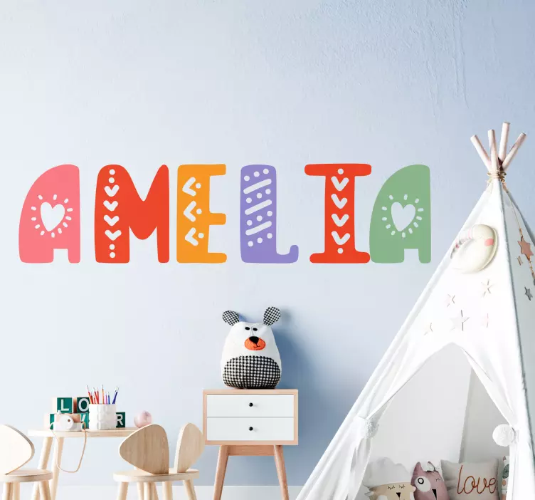Colorful Name Display wall sticker for kids - TenStickers