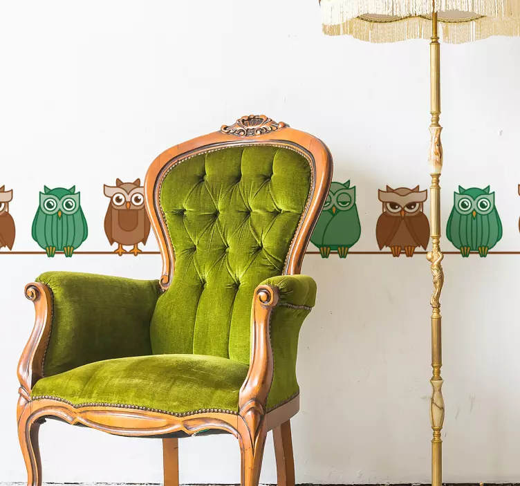 Colorful Owl Collection wall border sticker - TenStickers
