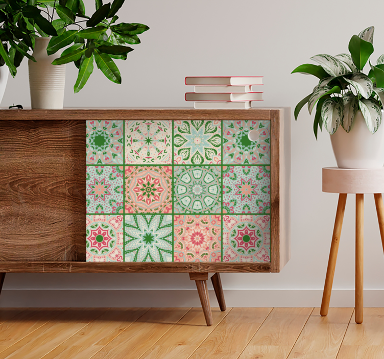 Colorful pattern tiles decoration wall sticker - TenStickers