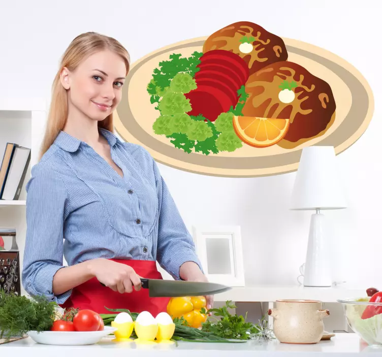 Colorful Platter Display cuisine wall sticker - TenStickers