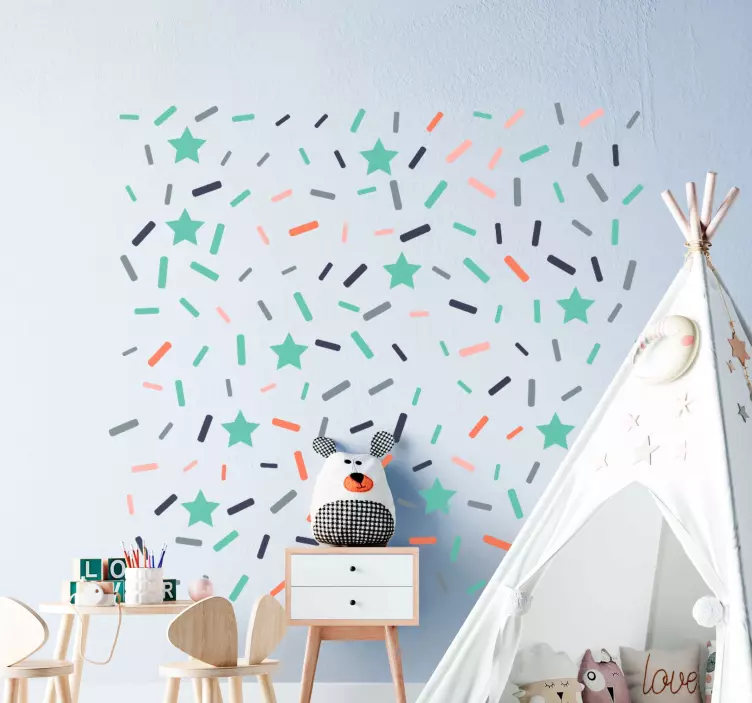 Colorful Star Pattern wall sticker for kids - TenStickers
