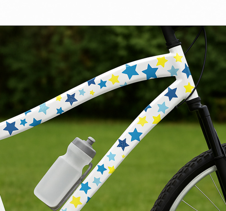 Colorful stars bike sticker - TenStickers