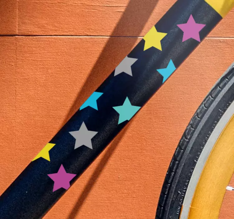 Colourful stars pattern bike sticker - TenStickers