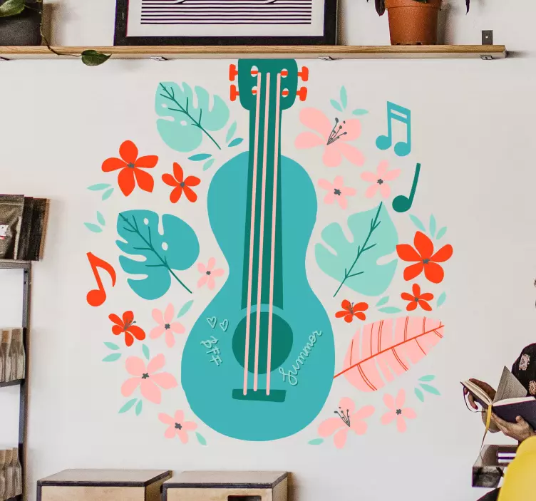 Colorful String Instrument music sticker - TenStickers