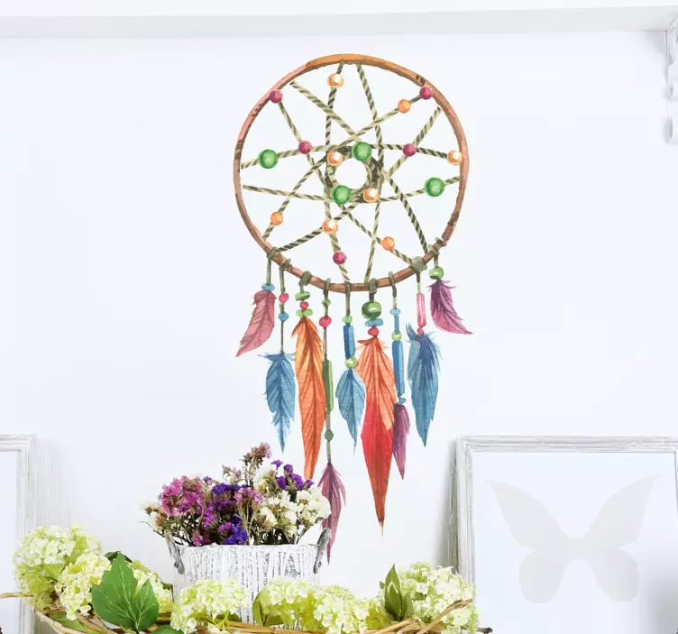 Colourful Dreamcatcher Wall Sticker Decoration - TenStickers