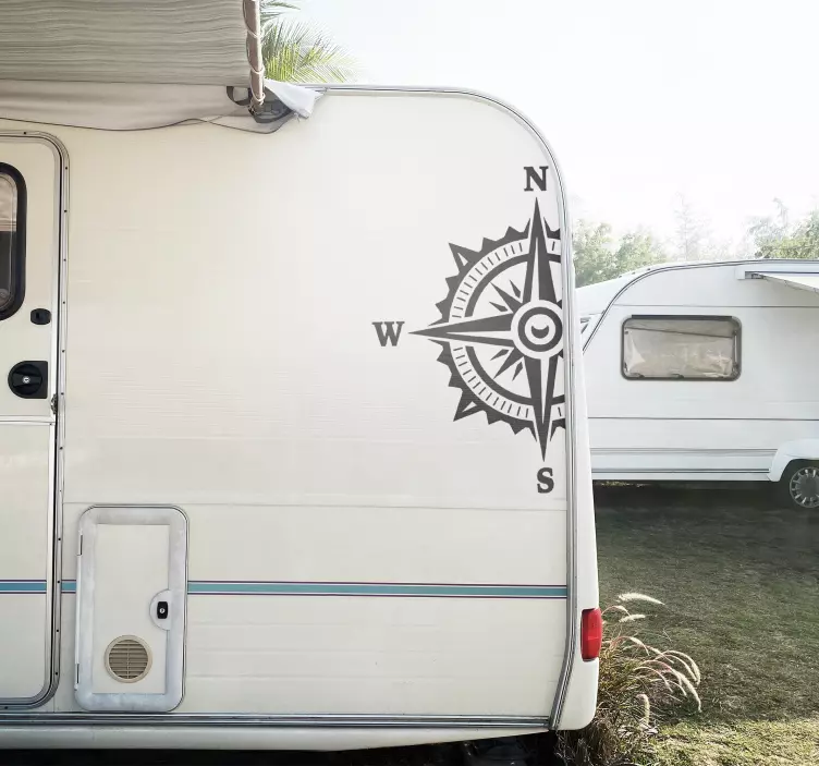 Caravan sticker with compass - TenStickers