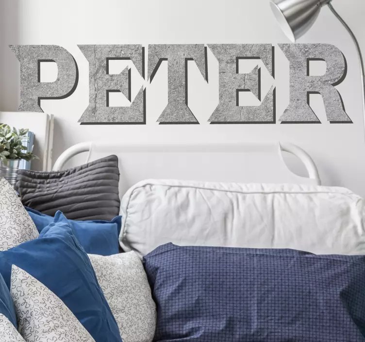 Concrete Name Effect Personalised Sticker - TenStickers