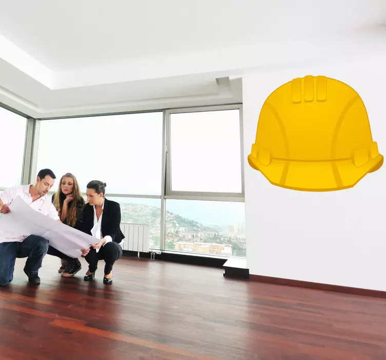 Construction Safety Helmet Wall Sticker - TenStickers