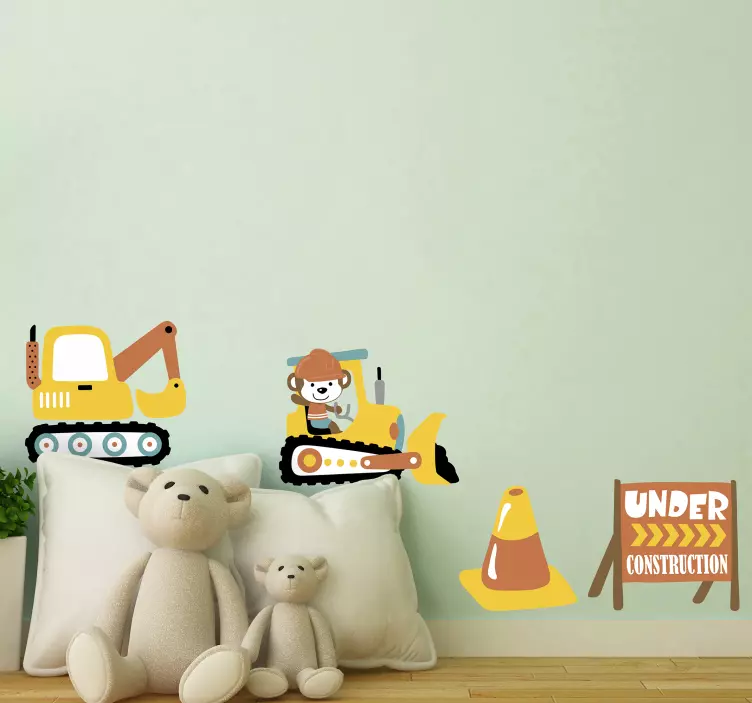 Construction Vehicle Fun wall sticker for kids - TenStickers