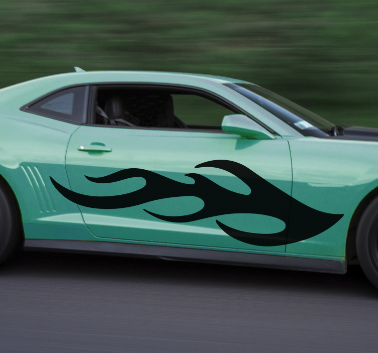 Cool flames silhouette car decal - TenStickers