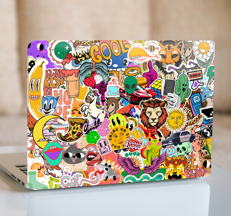 Cool random designs laptop sticker - TenStickers