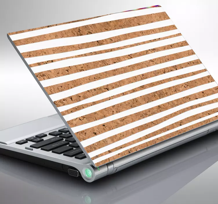 Cork Striped Pattern laptop skin - TenStickers