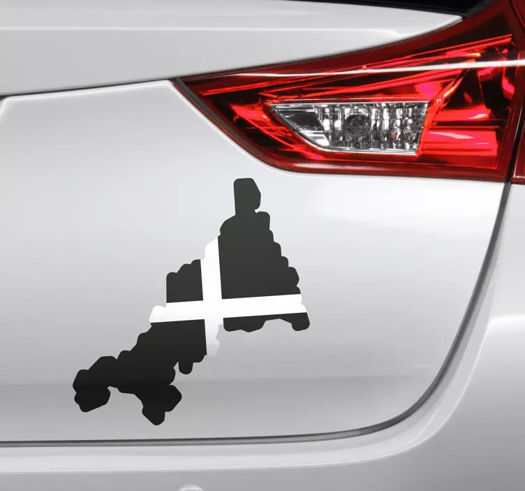 Cornwall map car vinyl  sticker - TenStickers