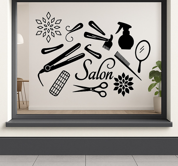 Beauty salon equipment health and beauty sticker - TenStickers
