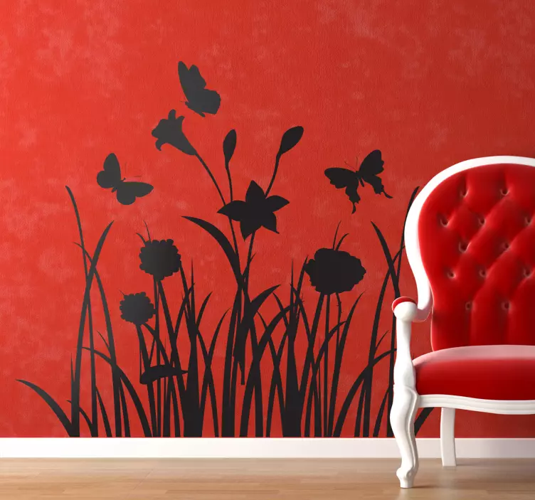 Silhouette country Daffodil plant wall sticker - TenStickers