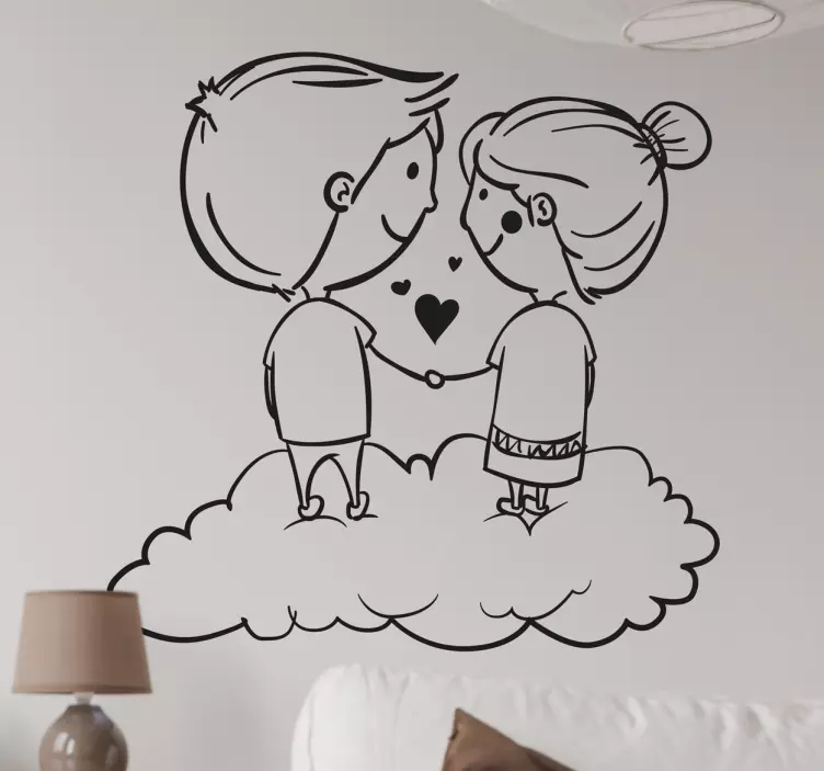 Couples in the Sky Decorative Sticker - TenStickers