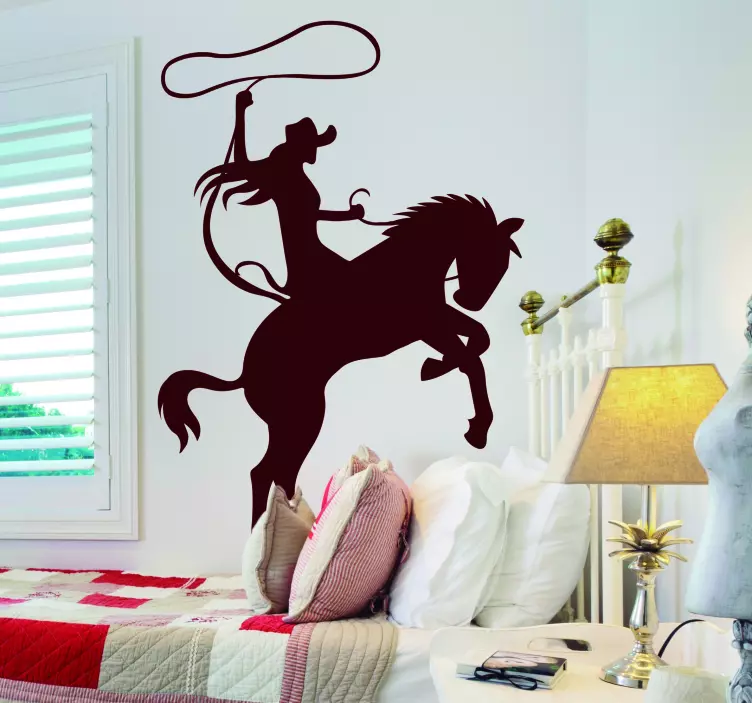 Cowgirl Roping Horse football sticker - TenStickers