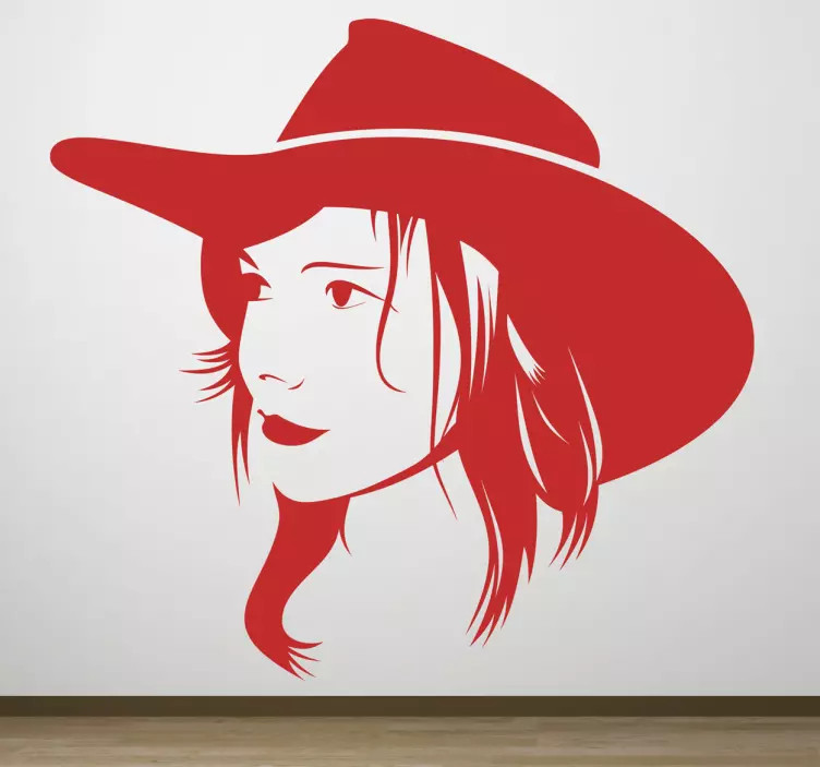 Cowgirl Silhouette Profile character sticker - TenStickers