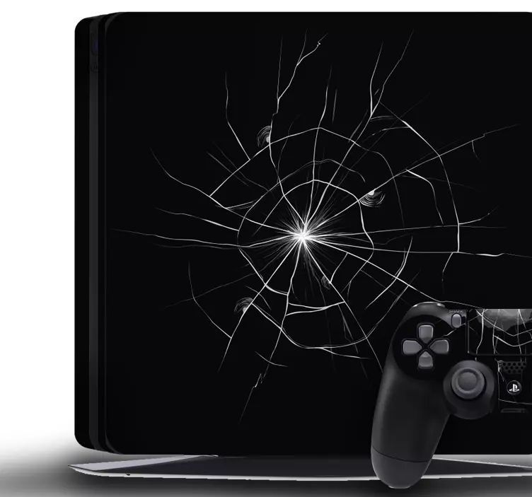 Cracked glass black PS4 Skin - TenStickers
