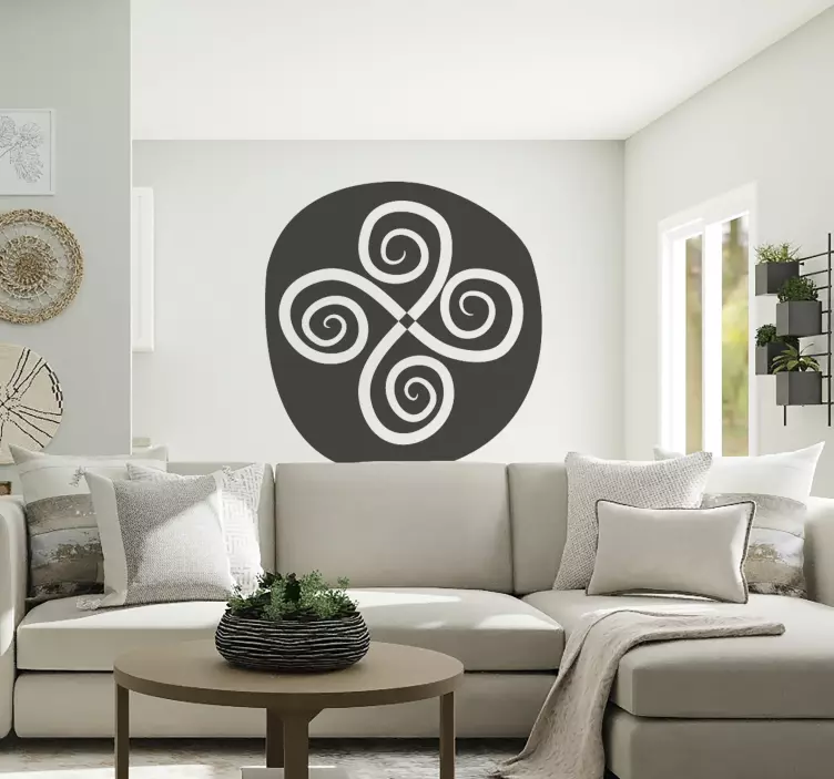 Cross Spiral Circle Wall Sticker - TenStickers