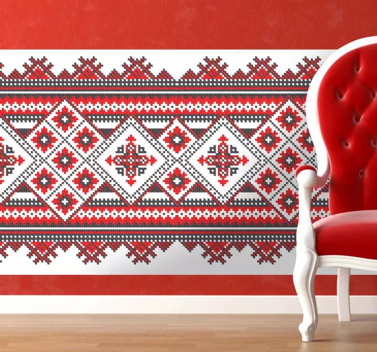 Cross Stitch Pattern Vinyl Sheet Sticker - TenStickers