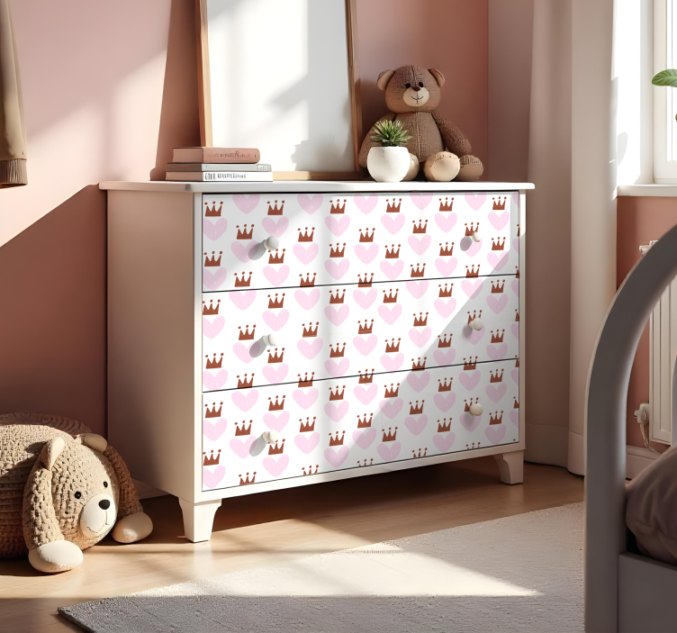 crowns and hearts furniture sticker - TenStickers