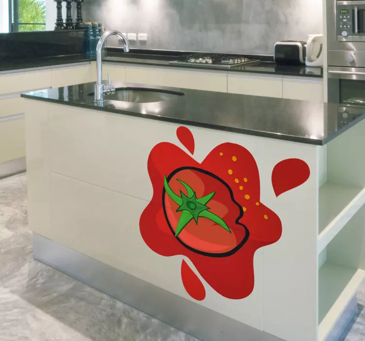 Crushed Tomato kitchen Sticker - TenStickers