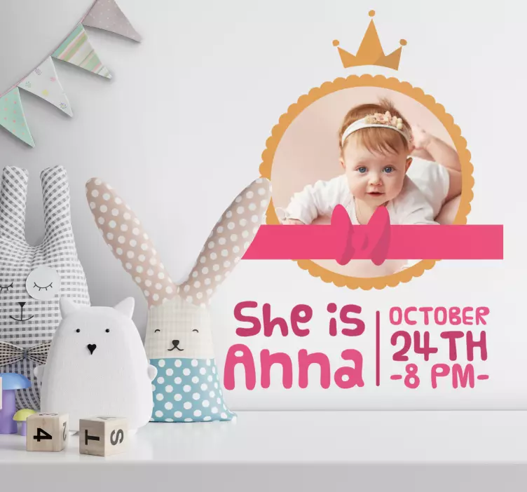 Custom Baby Announcement wall sticker for kids - TenStickers