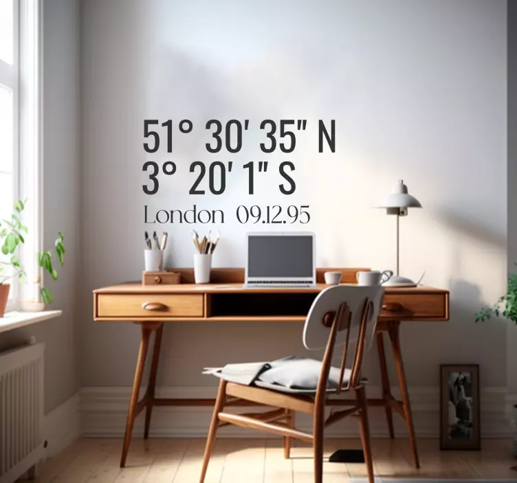 Custom Coordinates Wall Sticker - TenStickers