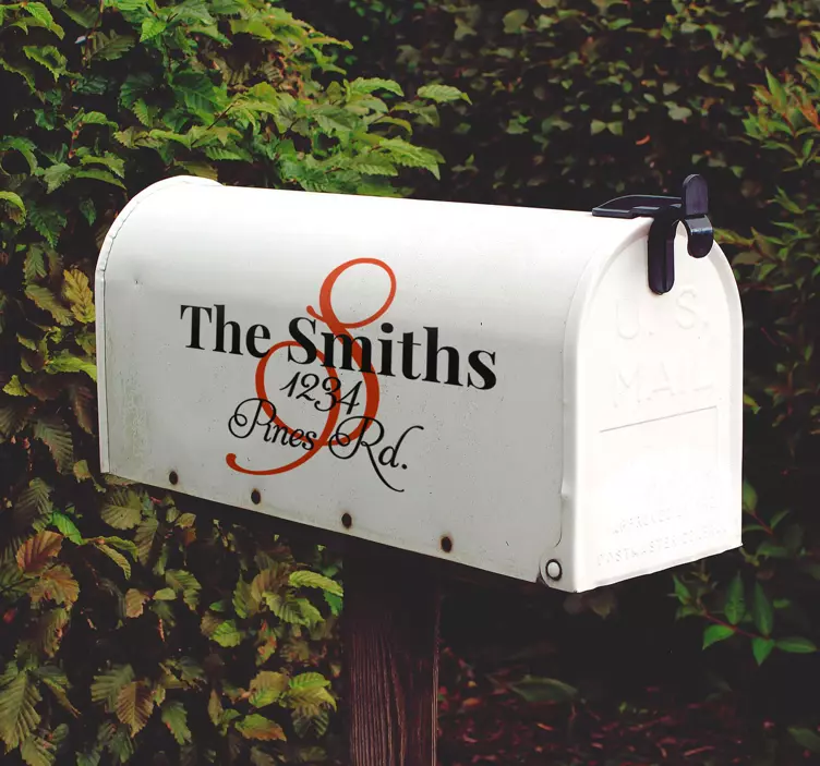 Custom initial and name mailbox sticker - TenStickers