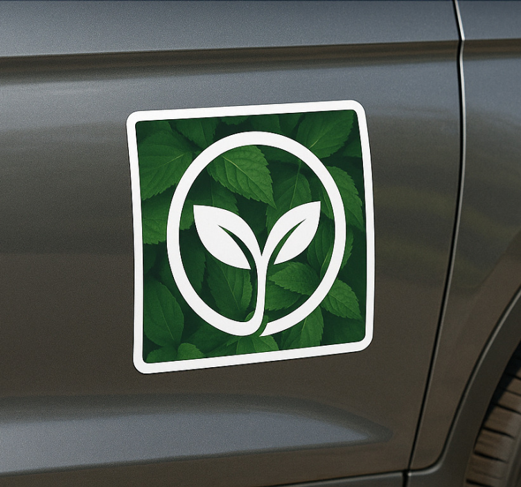 Custom logo leaves background car sticker - TenStickers