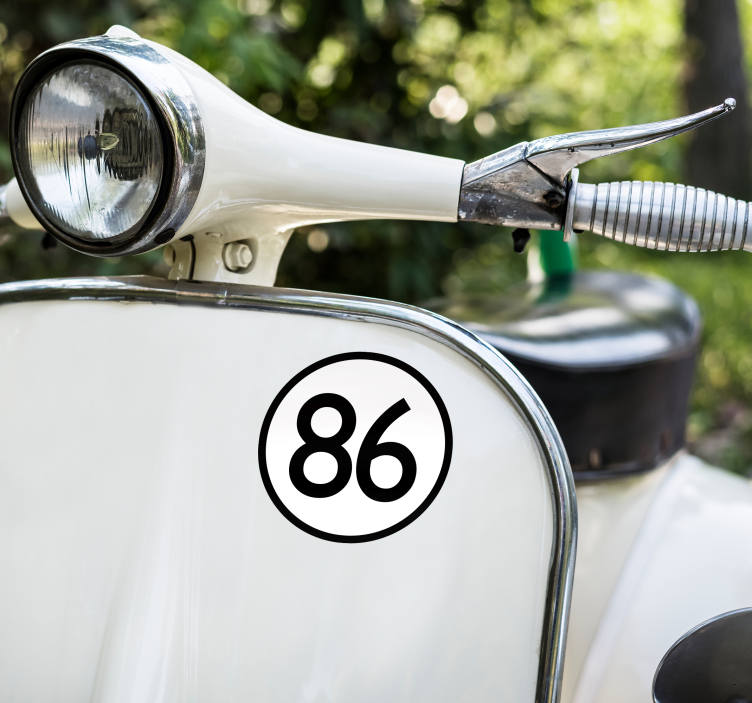 Custom number car and motorbike sticker - TenStickers