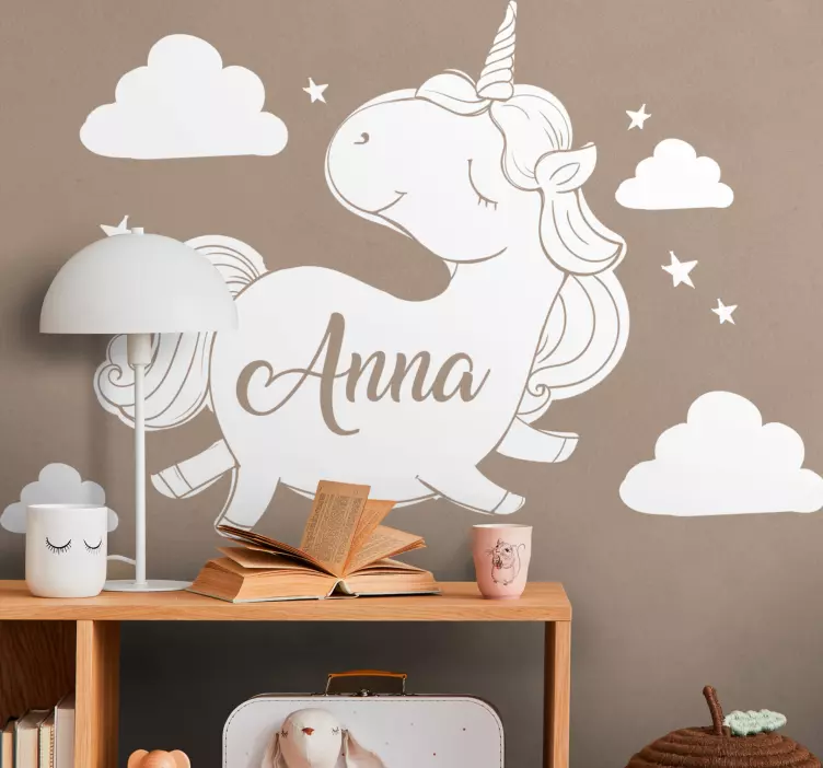 Custom Unicorn Design wall sticker for kids - TenStickers