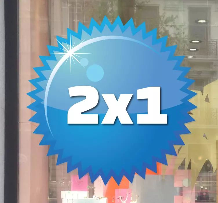 Customisable Blue Spike Promotion Window Sticker - TenStickers