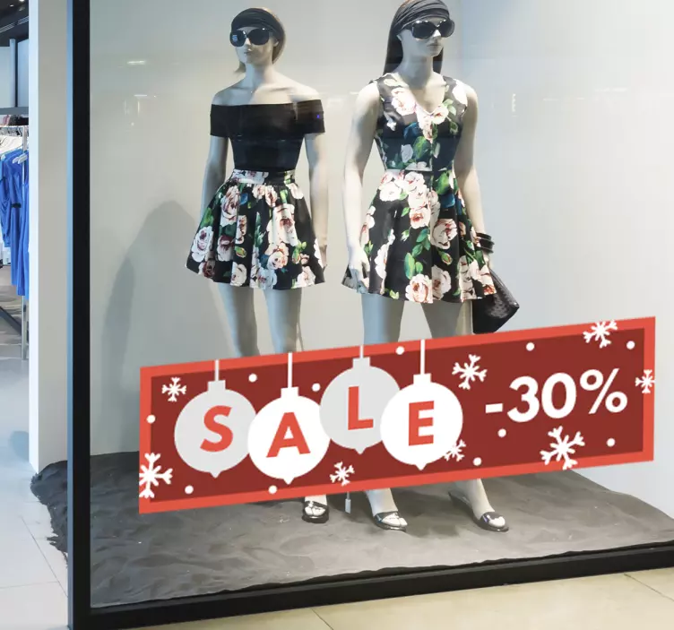 Customisable sale promo Christmas shop window sticker - TenStickers