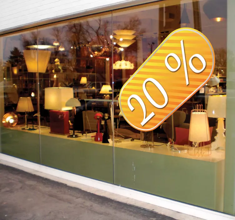 Customisable Circular Yellow Label Window Decal - TenStickers