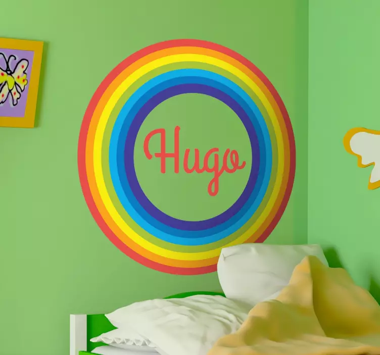 Customisable Rainbow Circle Kids Sticker - TenStickers