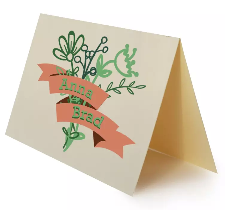 Customisable Vintage Flower Wedding Sticker - TenStickers