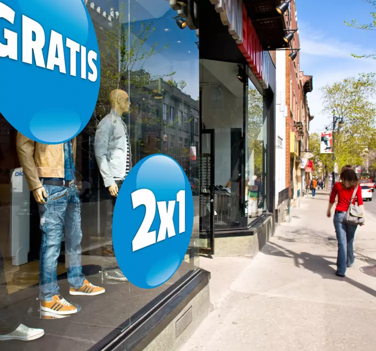 Customised Blue Circular Window Sticker - TenStickers