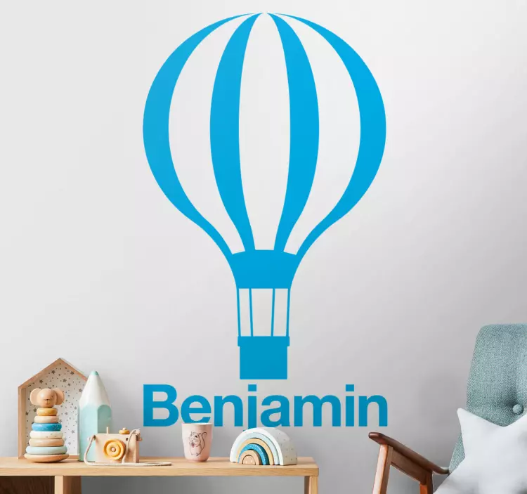 Customizable Hot Air Balloon wall sticker for kids - TenStickers