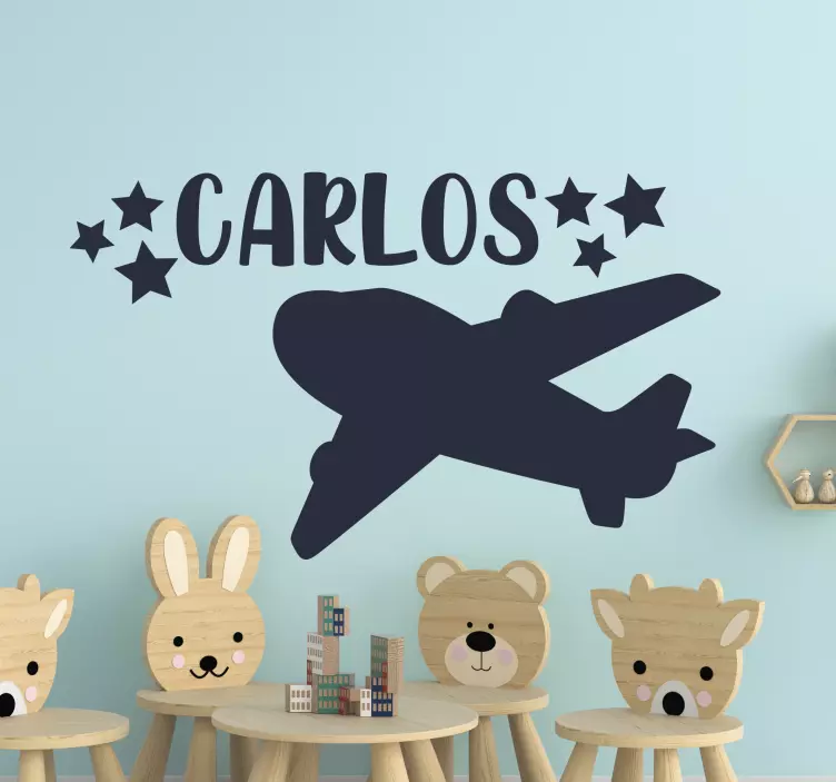 Customized Airplane Motif wall sticker for kids - TenStickers