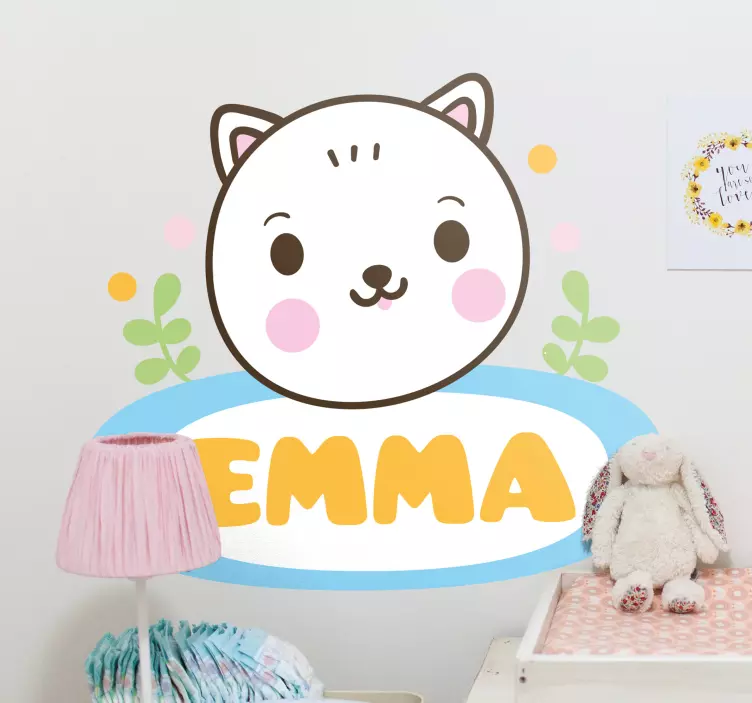 Cute Animal Face wall sticker for kids - TenStickers