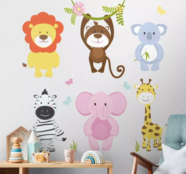 Cute Animal Friends wall sticker for kids - TenStickers