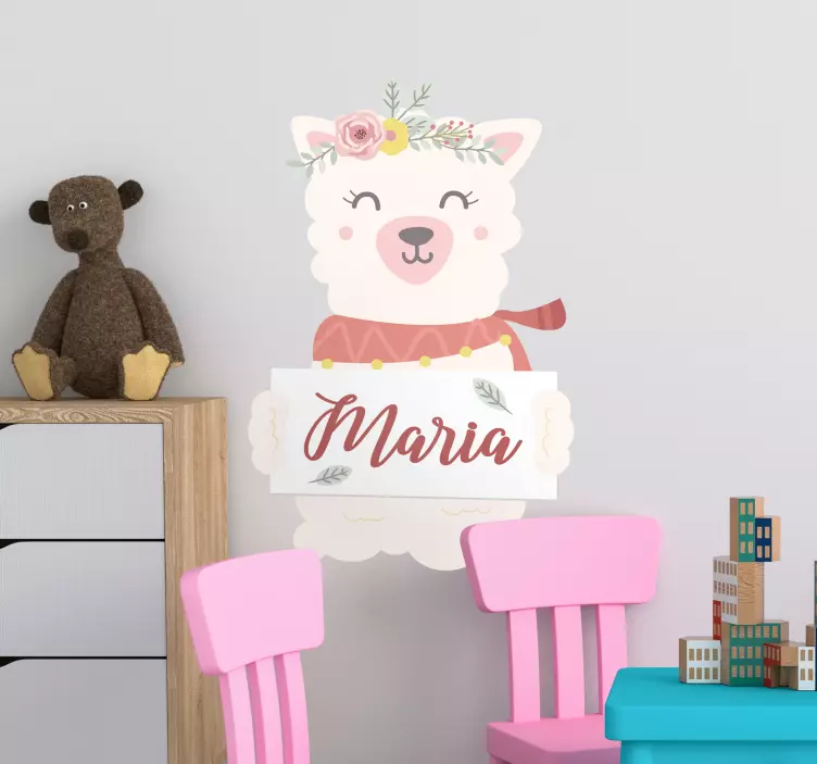 Cute Animal Holding Sign wall sticker for kids - TenStickers