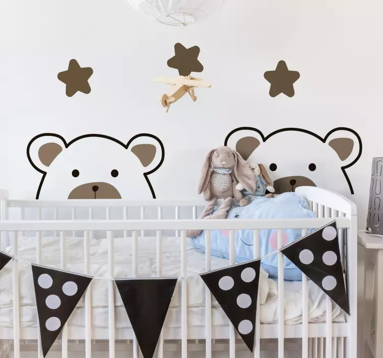 Cute Bear Faces wall sticker - TenStickers